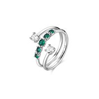 Ringe Brosway Dame FANCY - LIFE GREEN in Silber